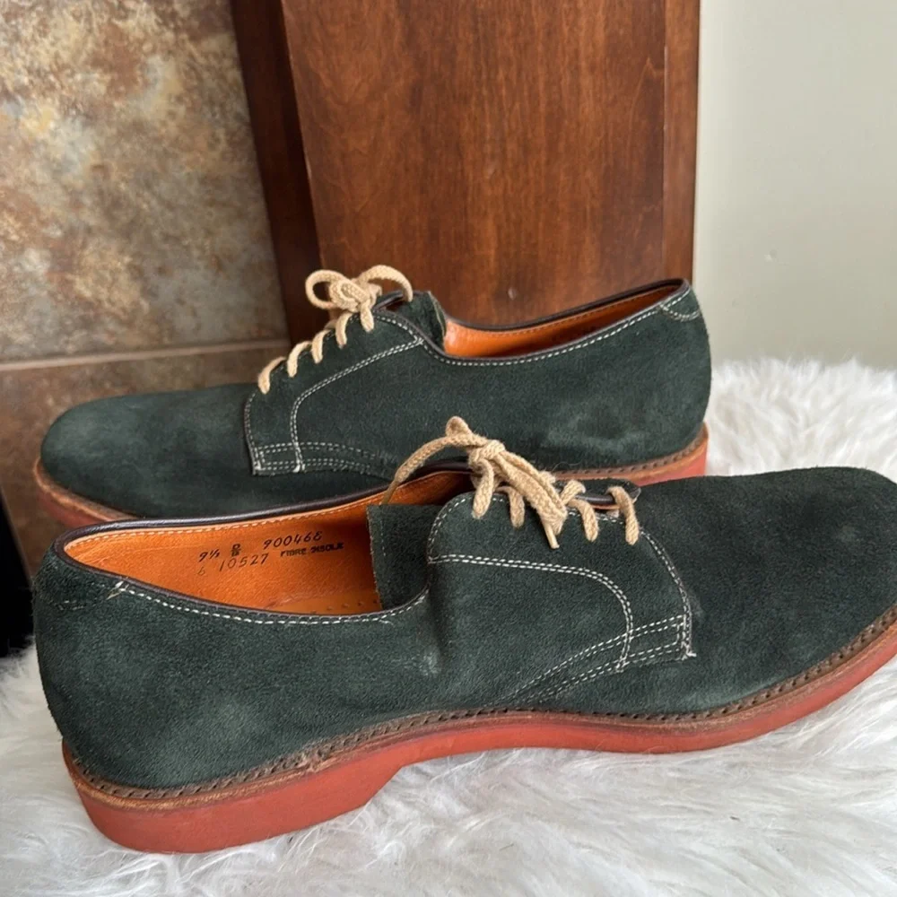Cole Haan Vibram Classic Lace-Up Suede Oxford Green Suede Shoes size 9.5 D